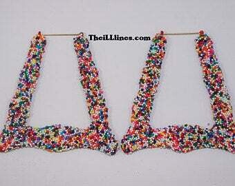 Custom Candy Sprinkle Bamboo Earrings