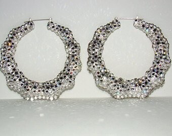 Custom Crystal Bamboo Earrings