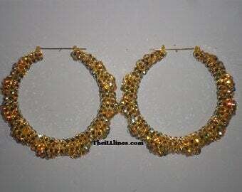 Custom Crystal Bamboo Earrings
