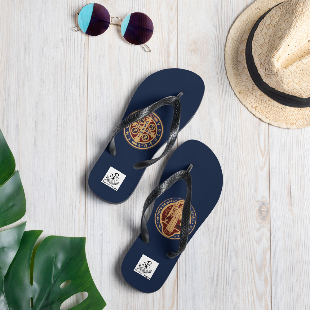 Flip-Flops St Benedict Medal - Blue