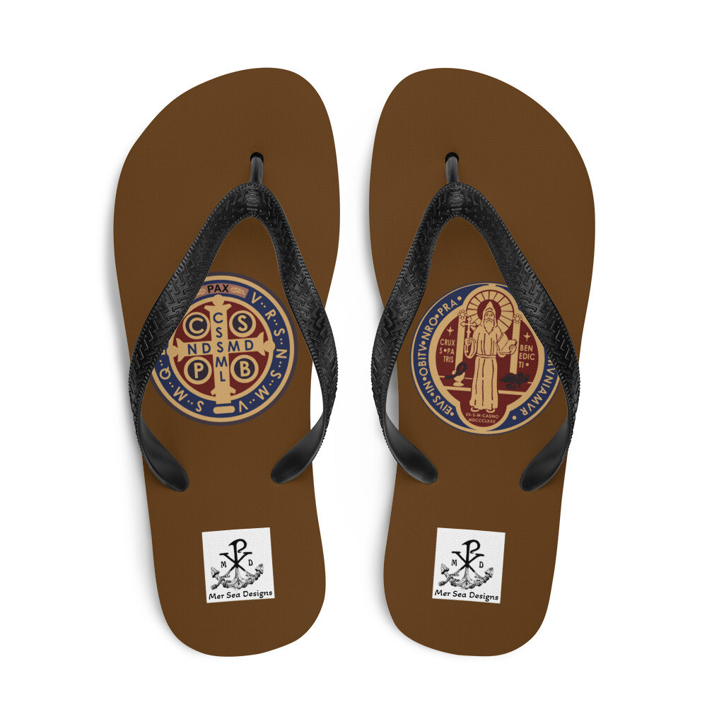 Flip-Flops St Benedict Medal - Brown