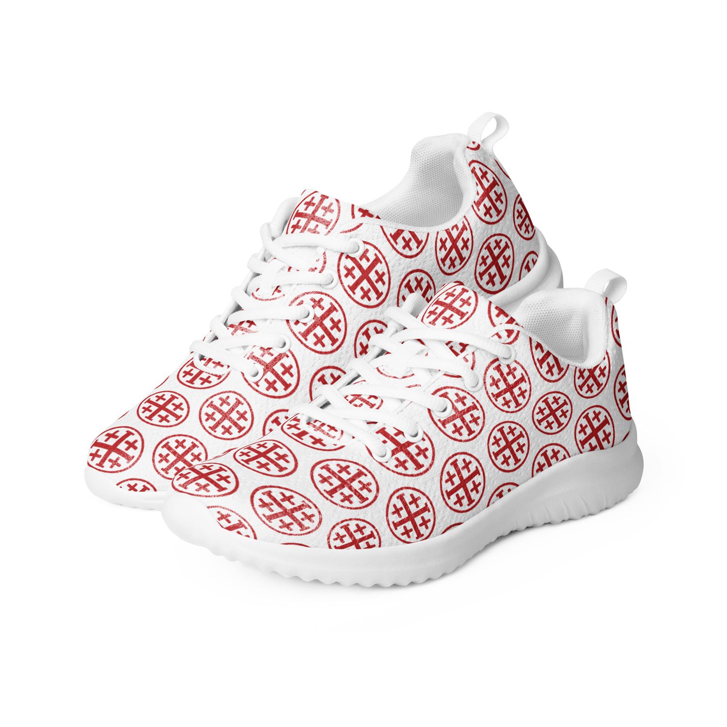 Shoes - Athletic - All Over Jerusalem Cross - White