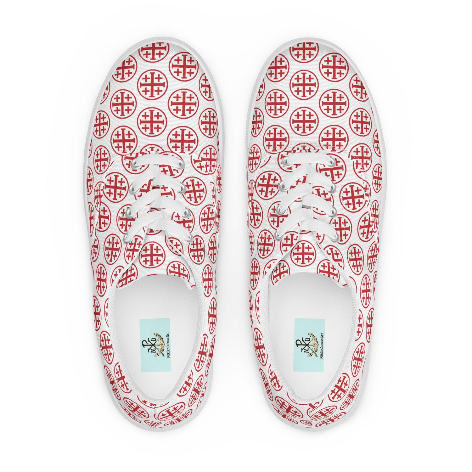 Shoes - Canvas - All Over Jerusalem Cross - White