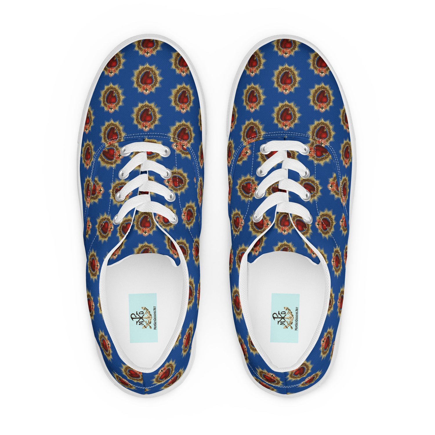 Shoes - Canvas - All Over Sacred Heart - Blue