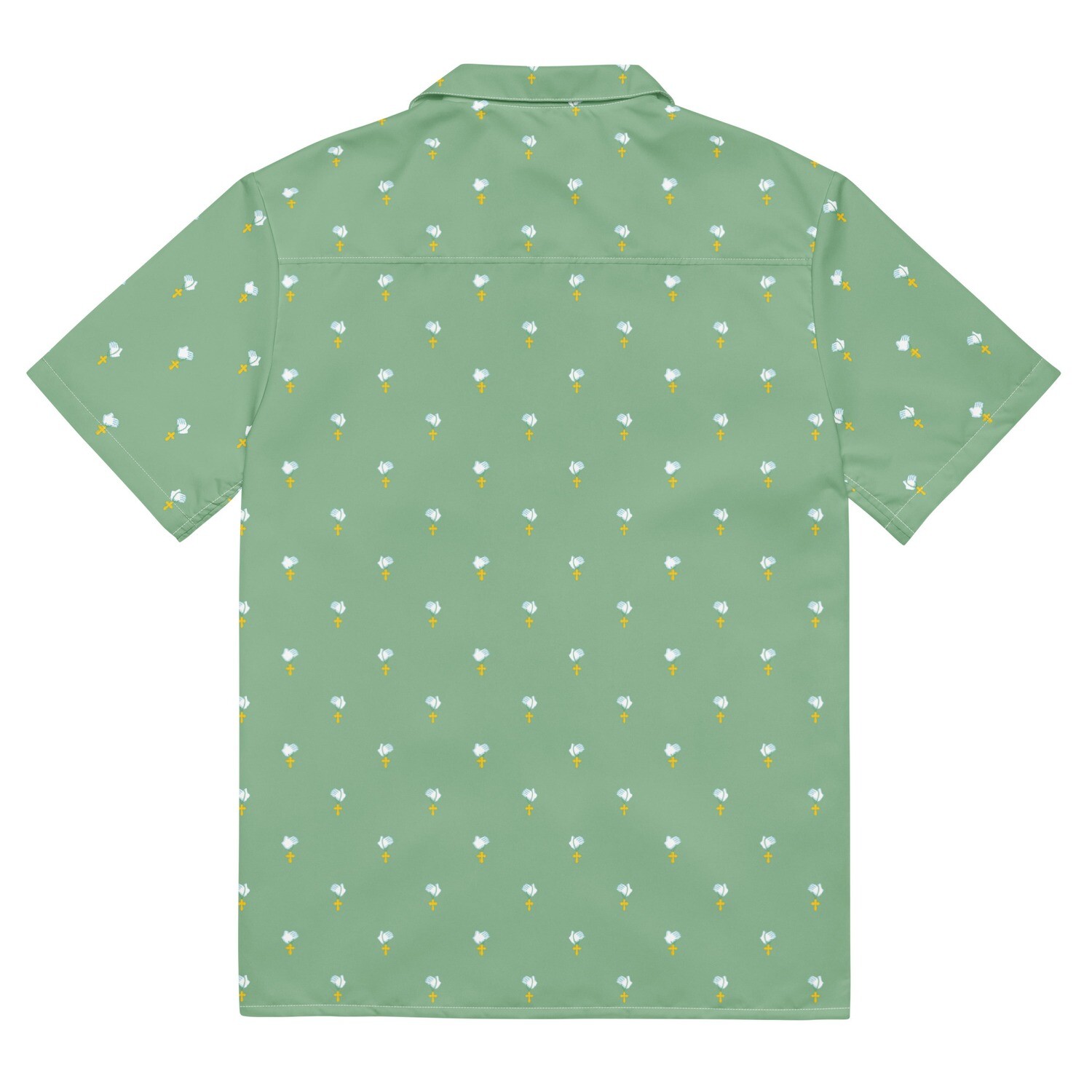 Button Up Shirt  - Prayer Icon - Green