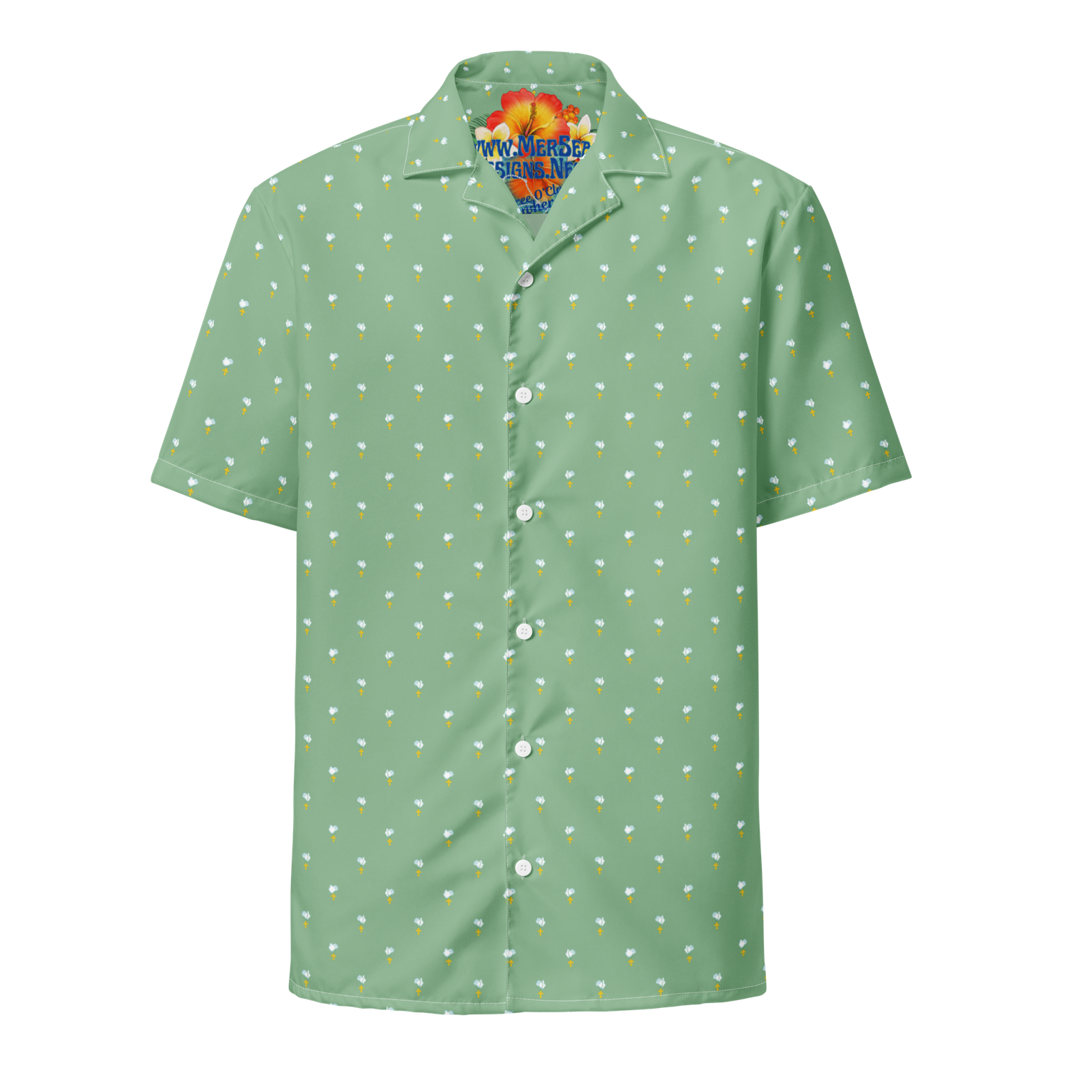 Button Up Shirt  - Prayer Icon - Green