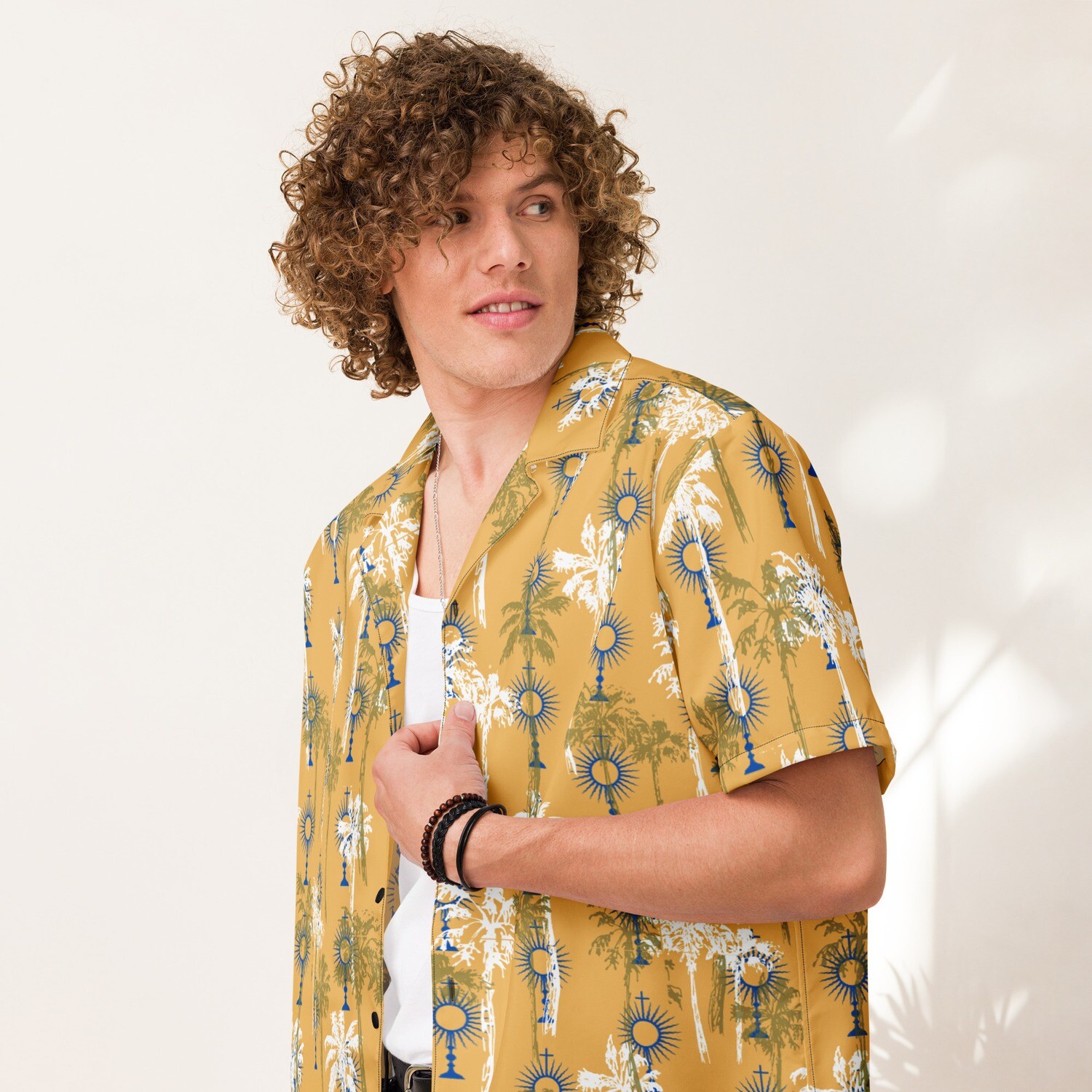 Button Up Shirt - Adoration Palms Gold