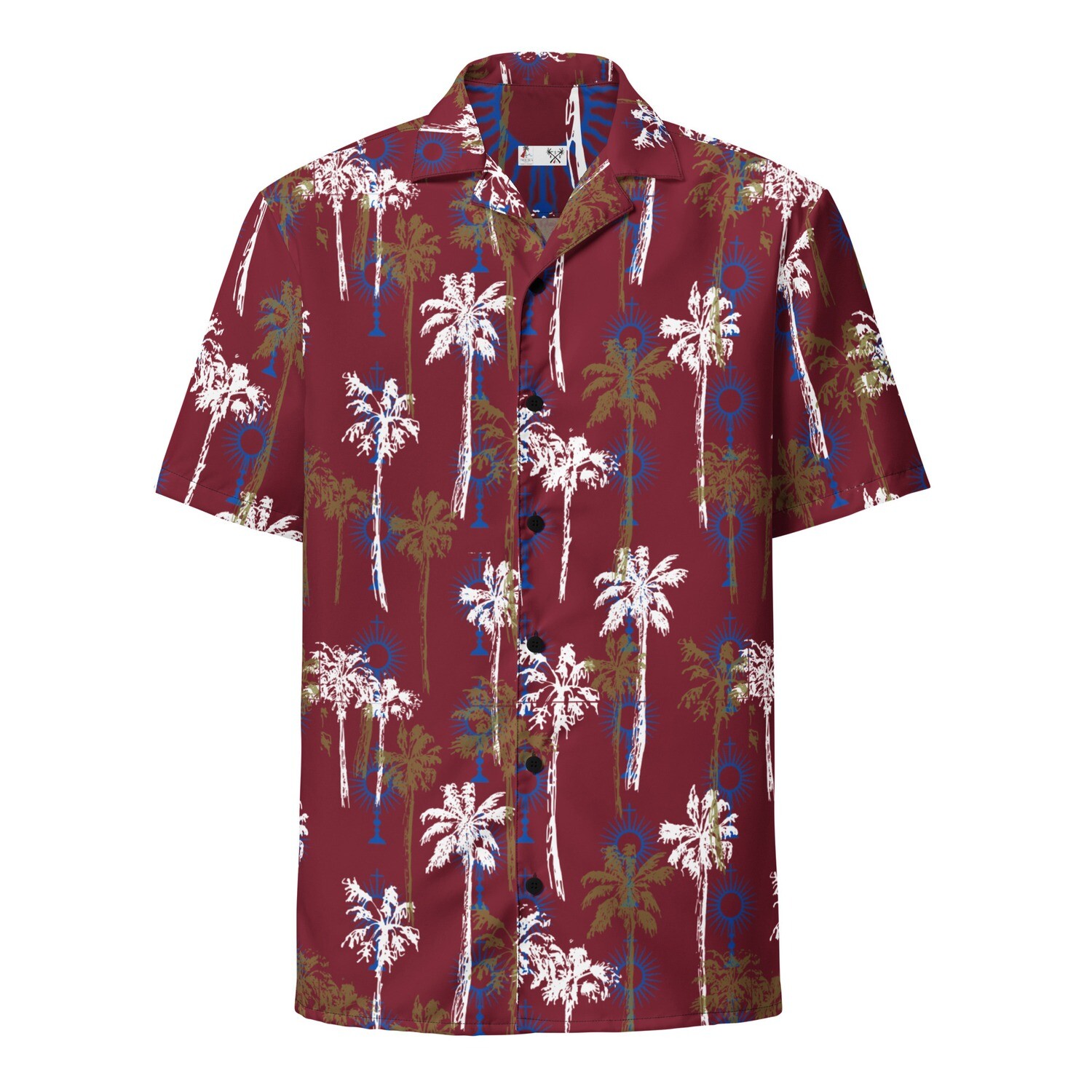 Button Up Shirt - Adoration Palms - Burgundy