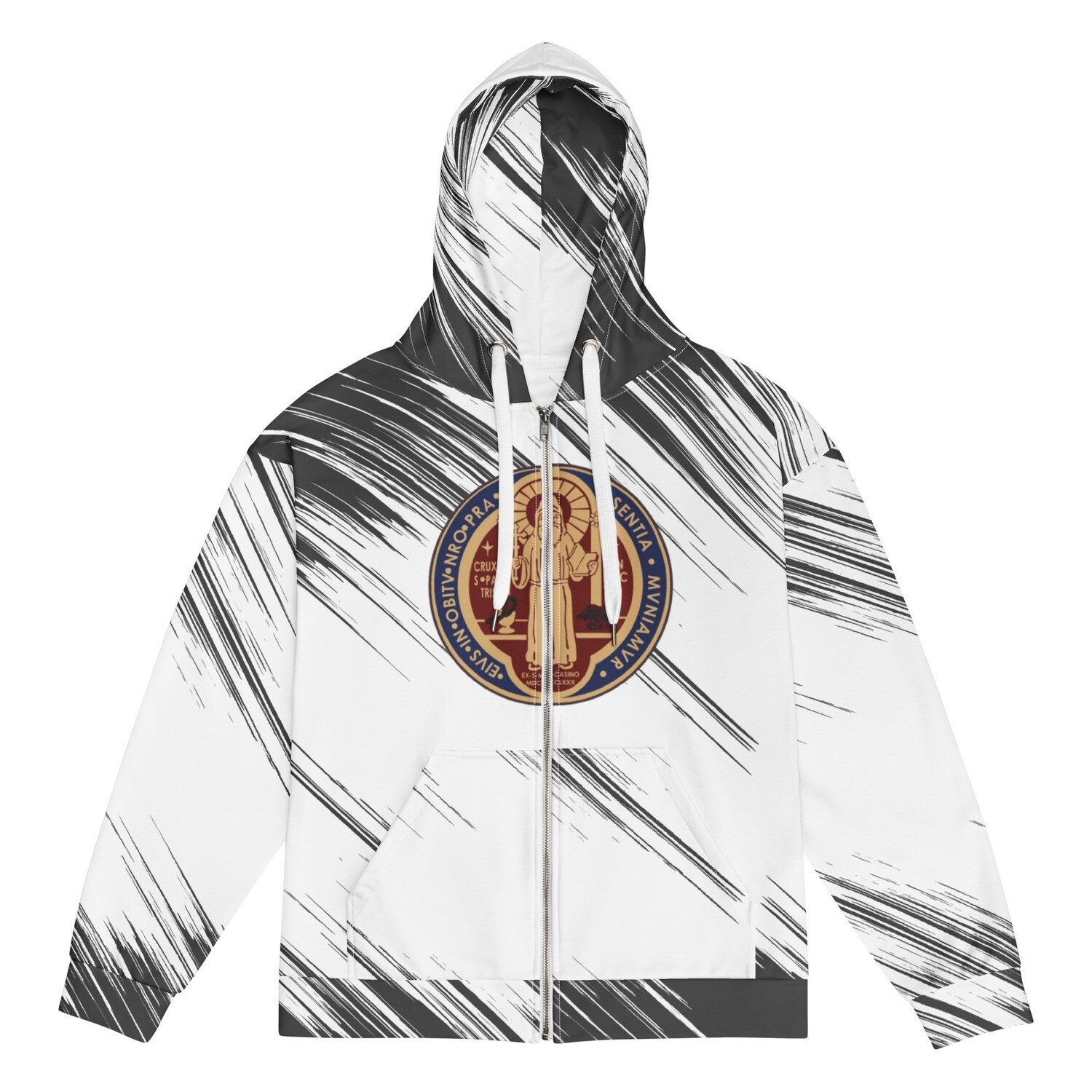 Hoodie - Zip Up - St. Benedict Medal - Large Image