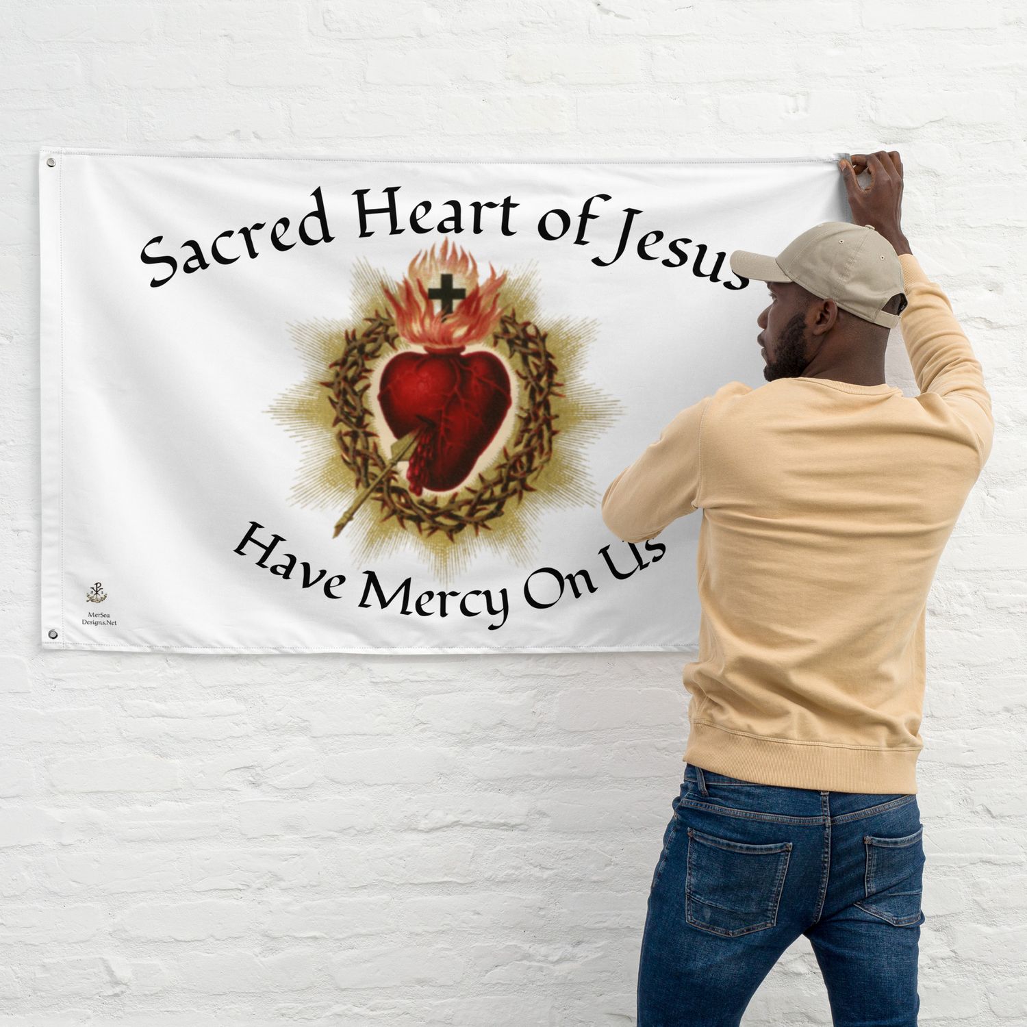 Flag - Sacred Heart - White