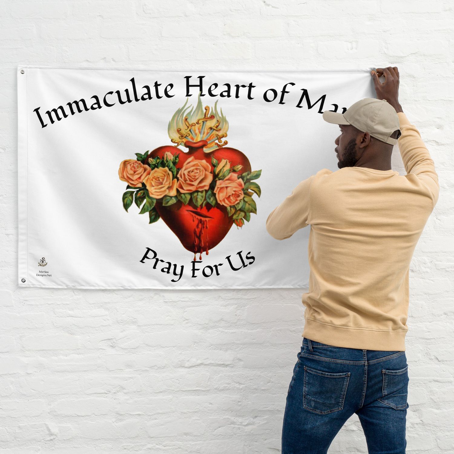 Flag - Immac Heart of Mary - White
