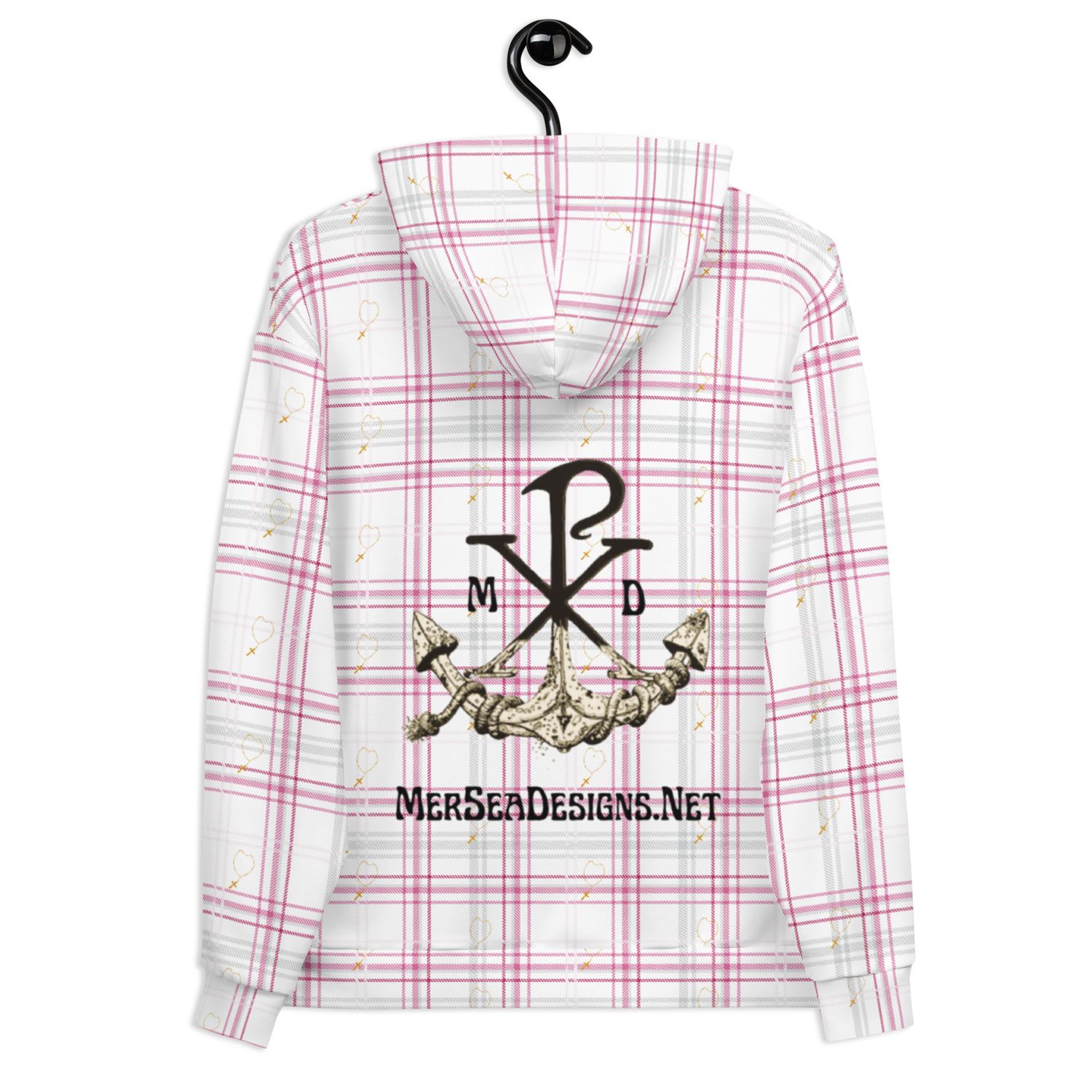 Hoodie Green Plaid Rosary/MerSea Designs Logo