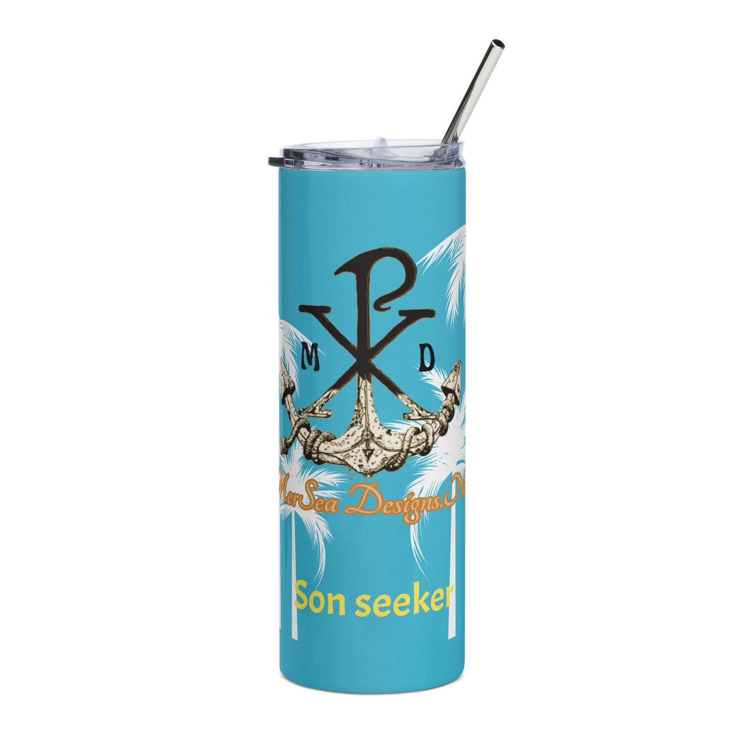 Stainless steel tumbler - MerSea Designs Logo Palms