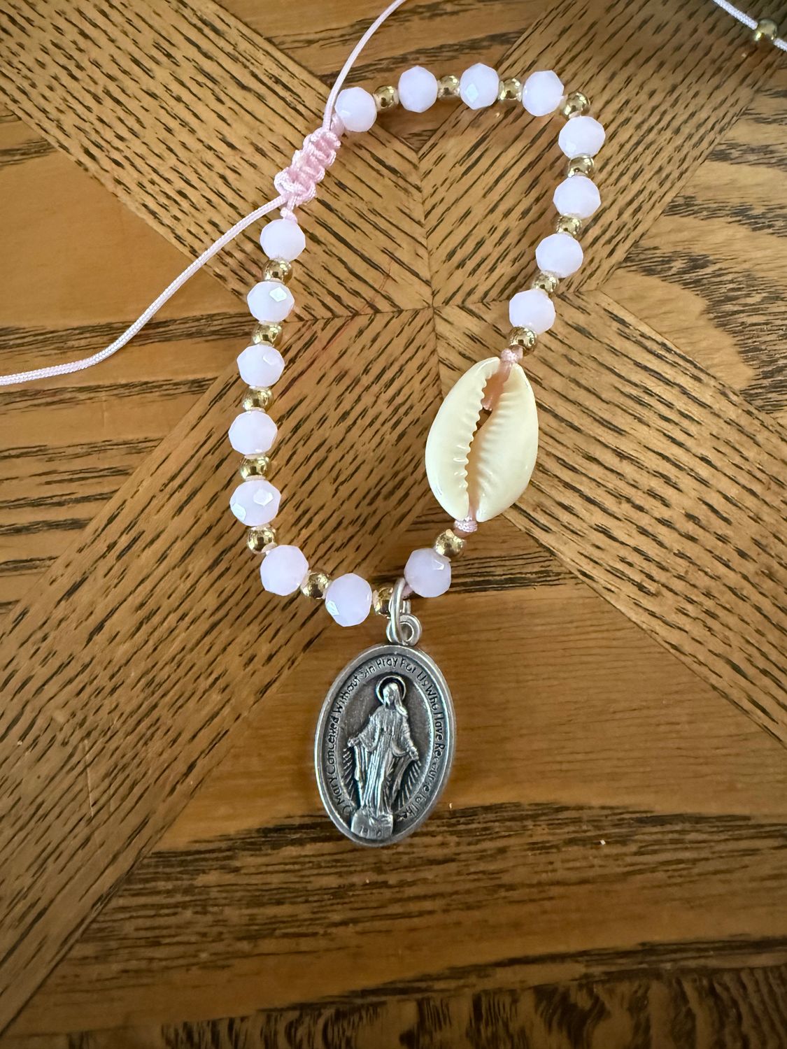 Grab Bag - Shells and Saints- Seashell &amp; Saint Medal - Bracelet/Anklet
