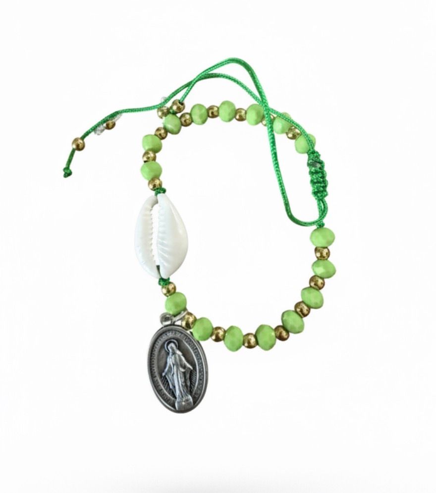 Grab Bag - Shells and Saints- Seashell &amp; Saint Medal - Bracelet/Anklet