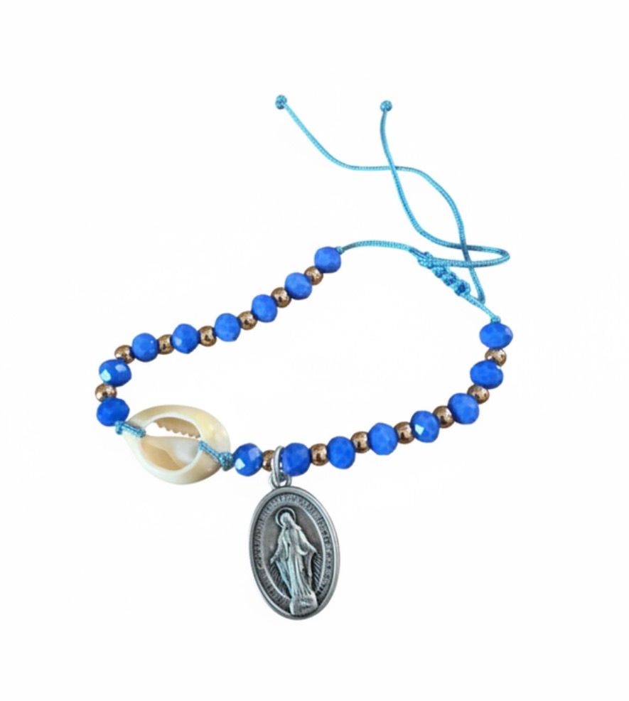 Grab Bag - Shells and Saints- Seashell &amp; Saint Medal - Bracelet/Anklet
