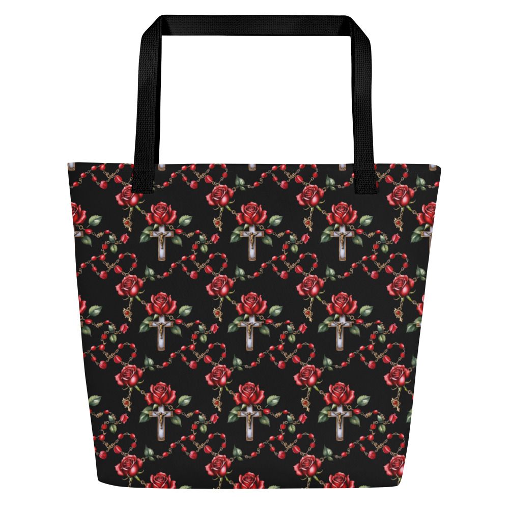 Tote Bag - Rosary - Dark Print