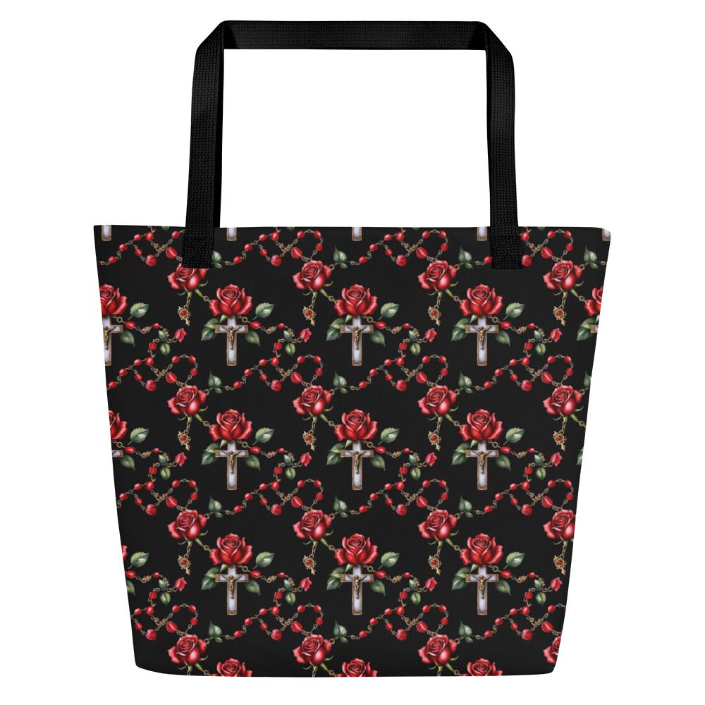 Tote Bag - Rosary - Dark Print