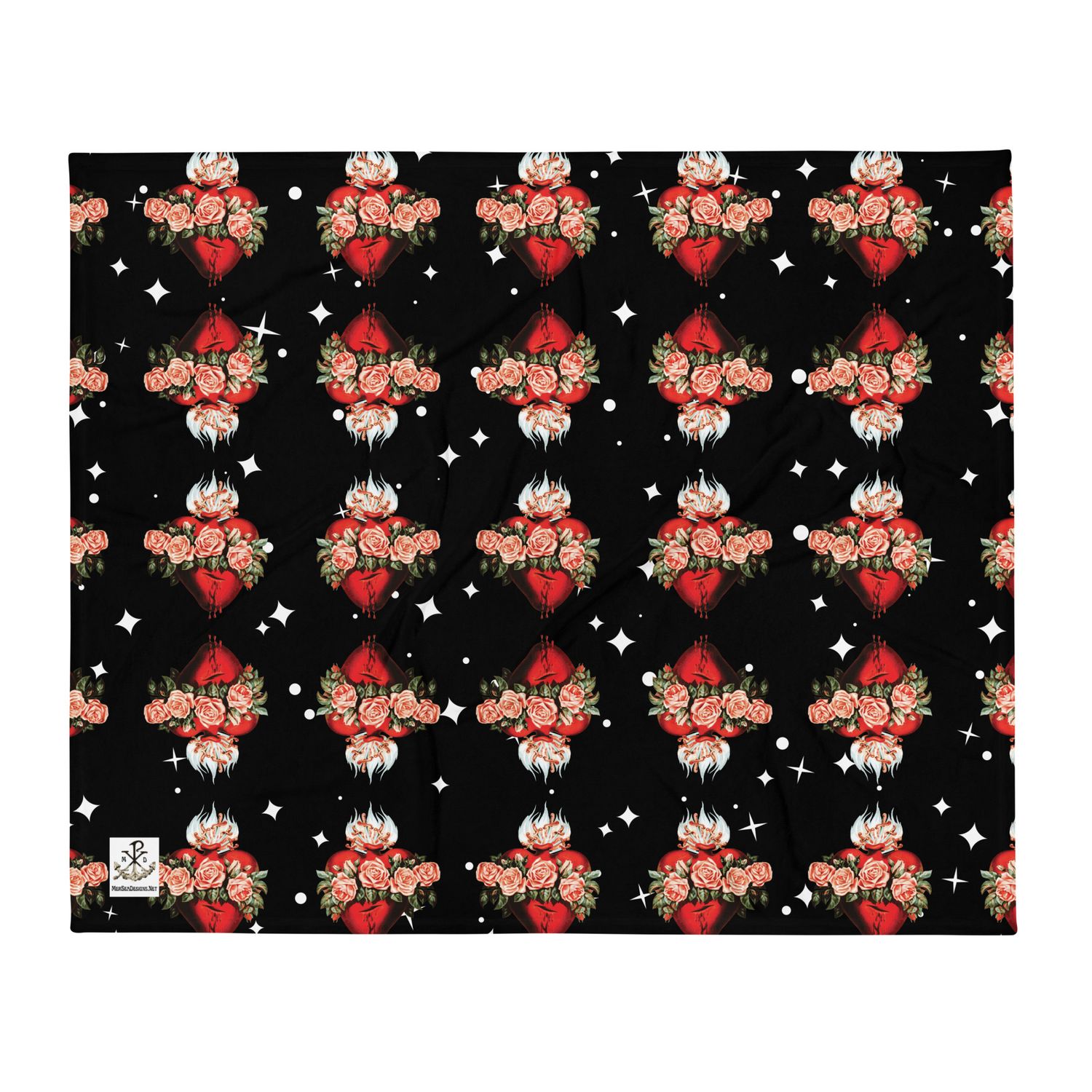 Throw Blanket - Immaculate Heart - Black