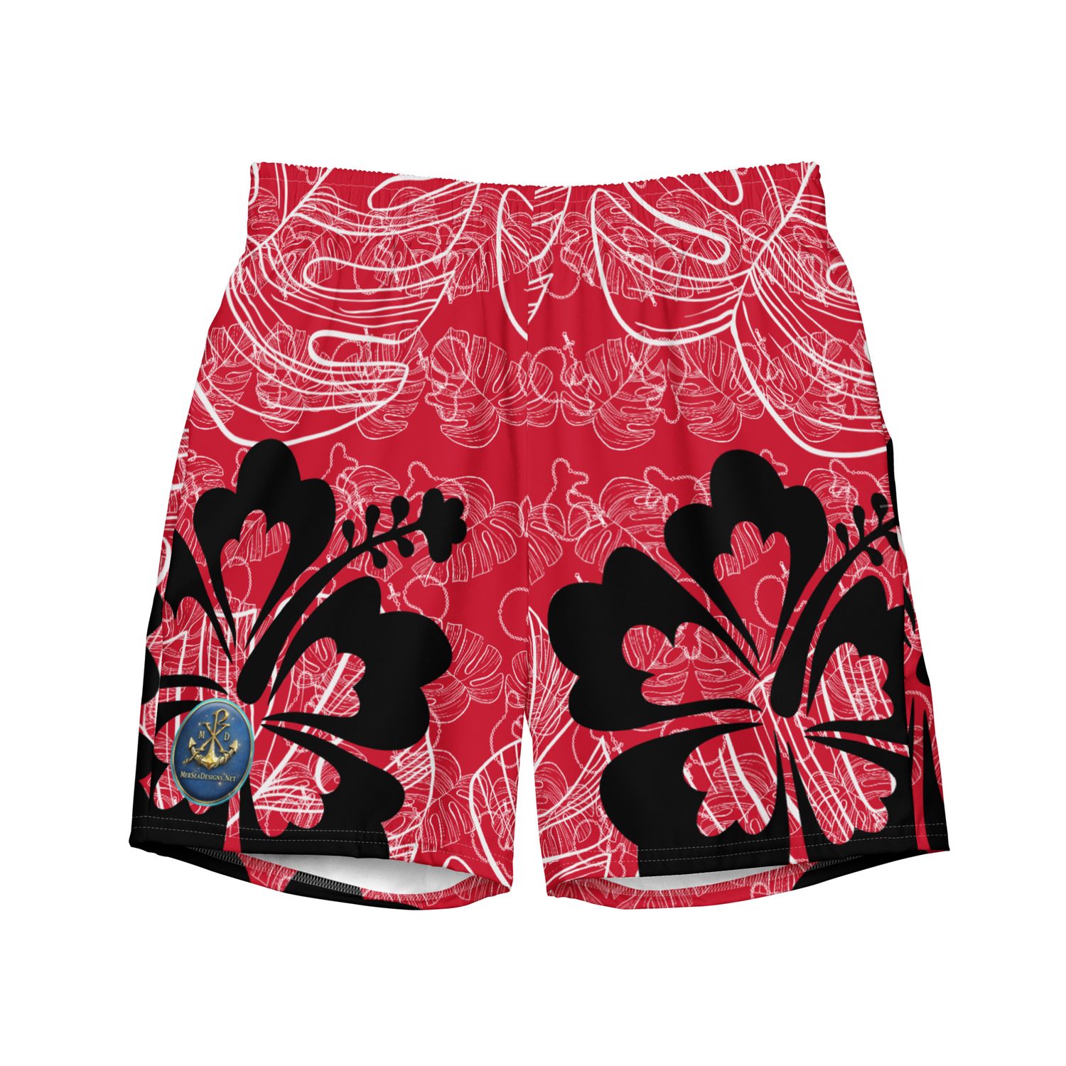 Swim Trunks - Monstera, Hibiscus, Rosary