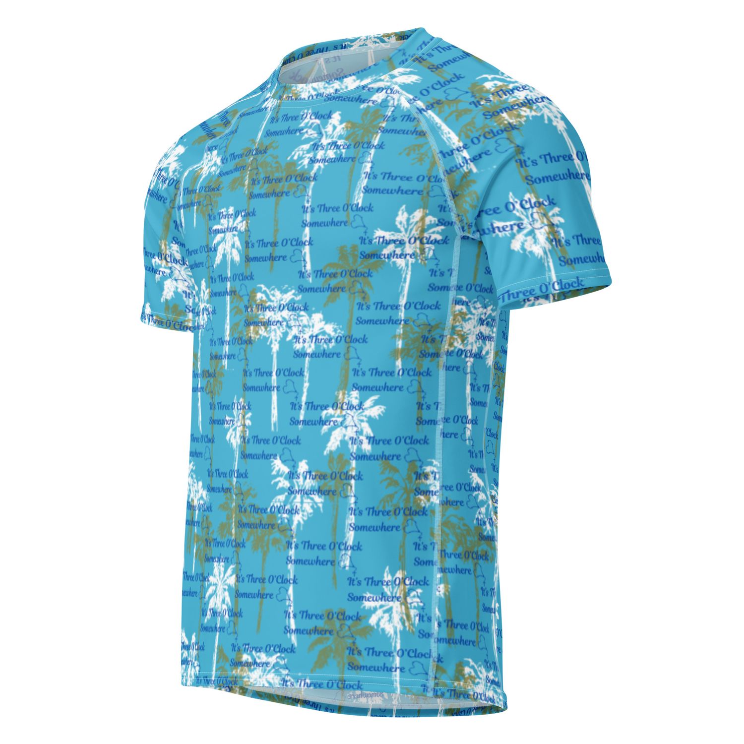 Swim Shirt / Rash Guard - 3 O'Clock Somewhere - Blue