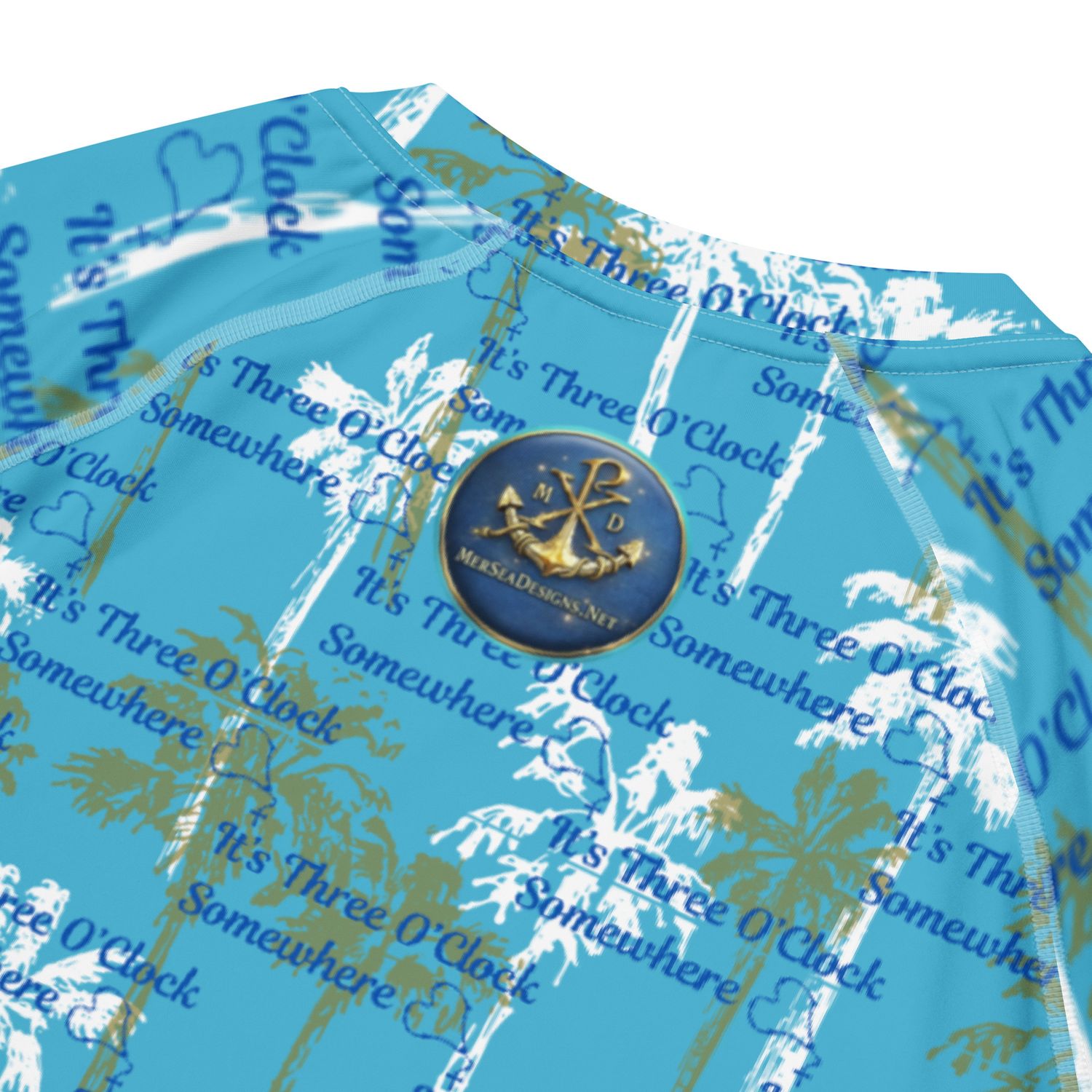 Swim Shirt / Rash Guard - 3 O'Clock Somewhere - Blue