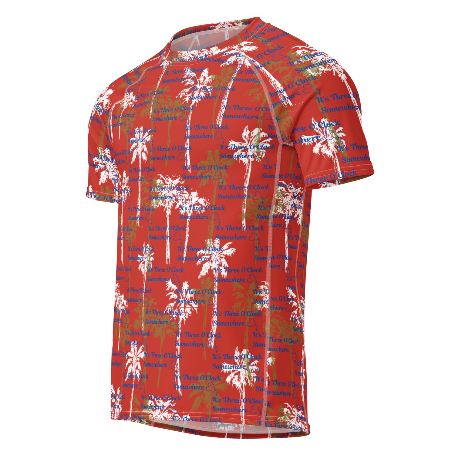 Swim Shirt - Rash Guard - 3 O'Clock Somewhere - Red