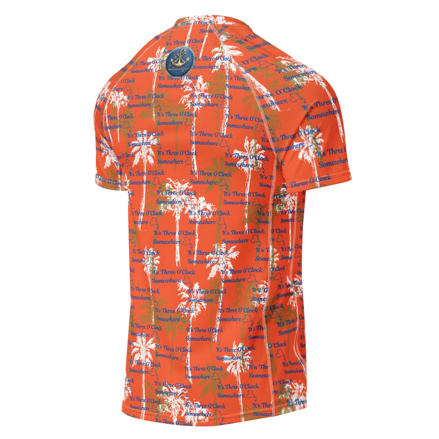 Swim Shirt - Rash Guard - 3 O'Clock Somewhere - Orange