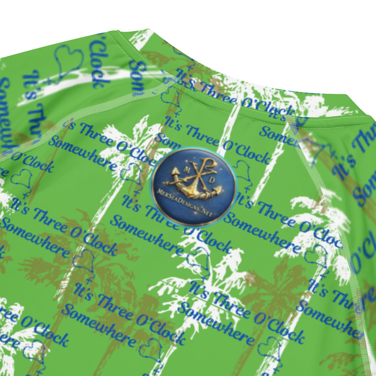 Swim Shirt - Rash Guard - 3 O'Clock Somewhere - Green
