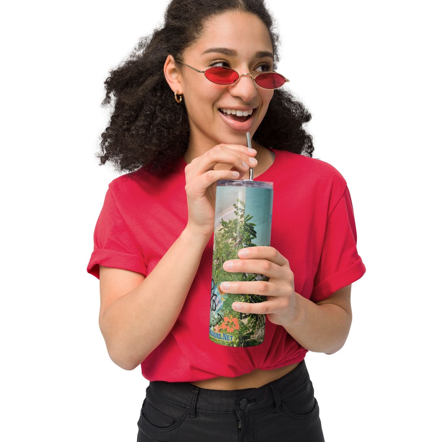 Stainless steel tumbler - Three O'Clock Somewhere