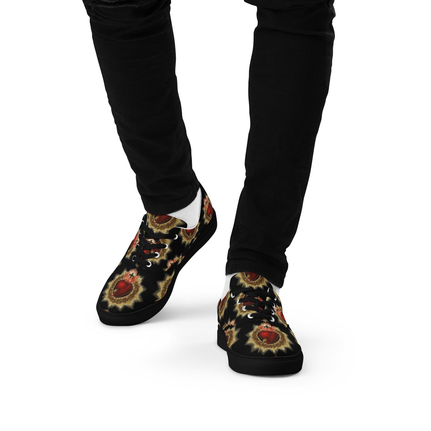 Shoes - Canvas - Sacred Heart - Black