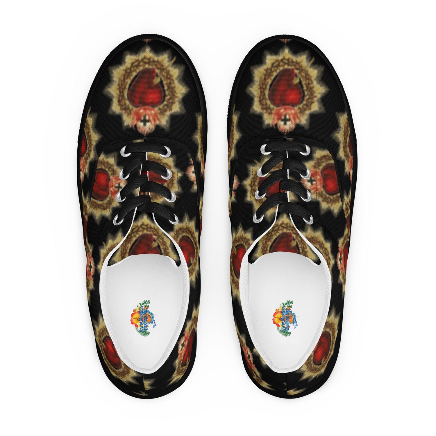 Shoes - Canvas - Sacred Heart - Black