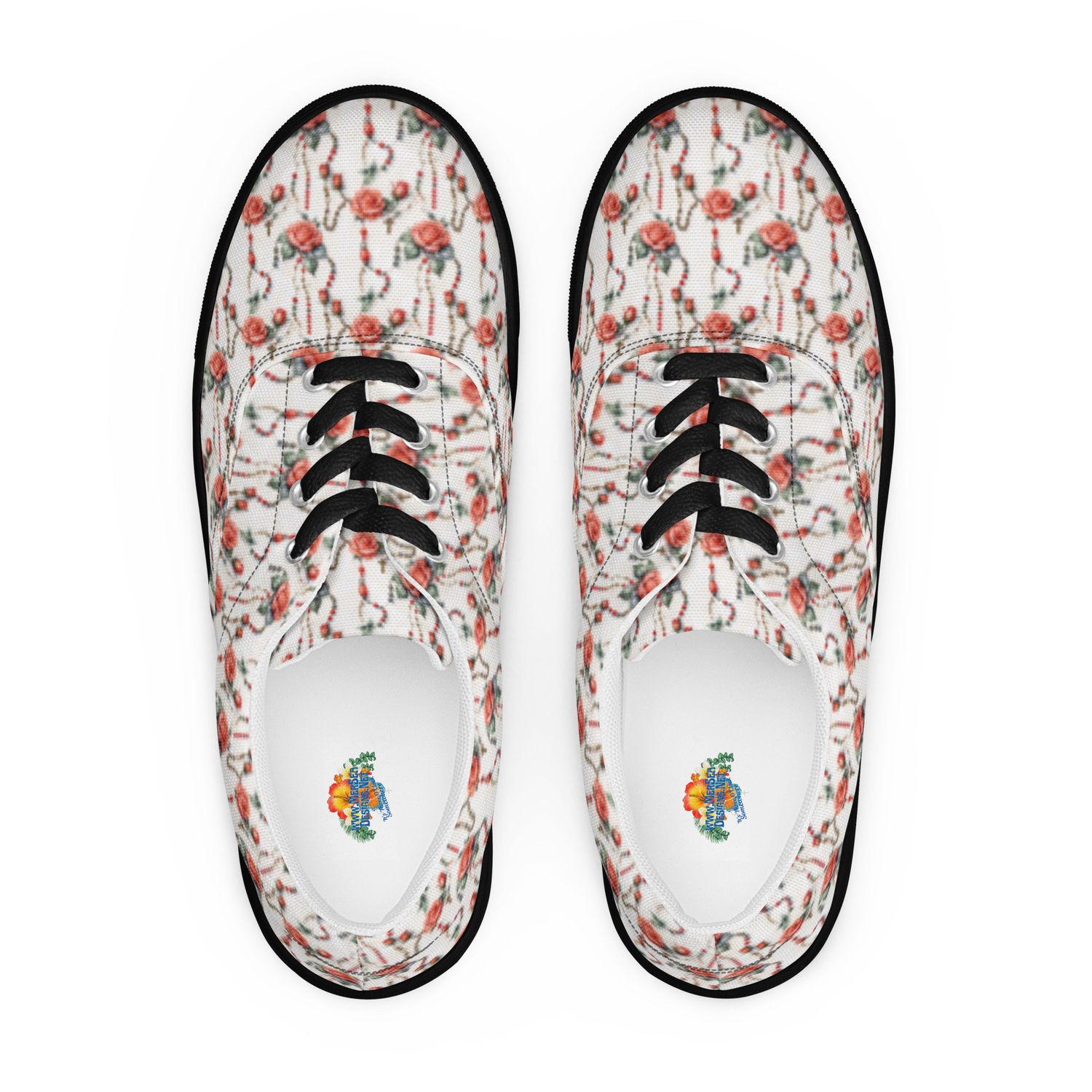 Shoes - Canvas - Roses &amp; Rosary - Light Print