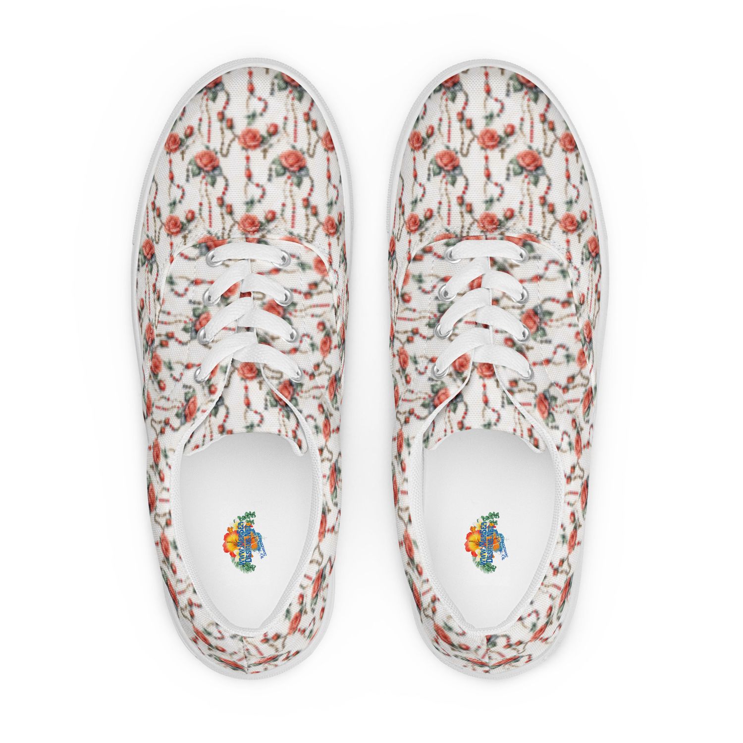 Shoes - Canvas - Roses &amp; Rosary - Light Print