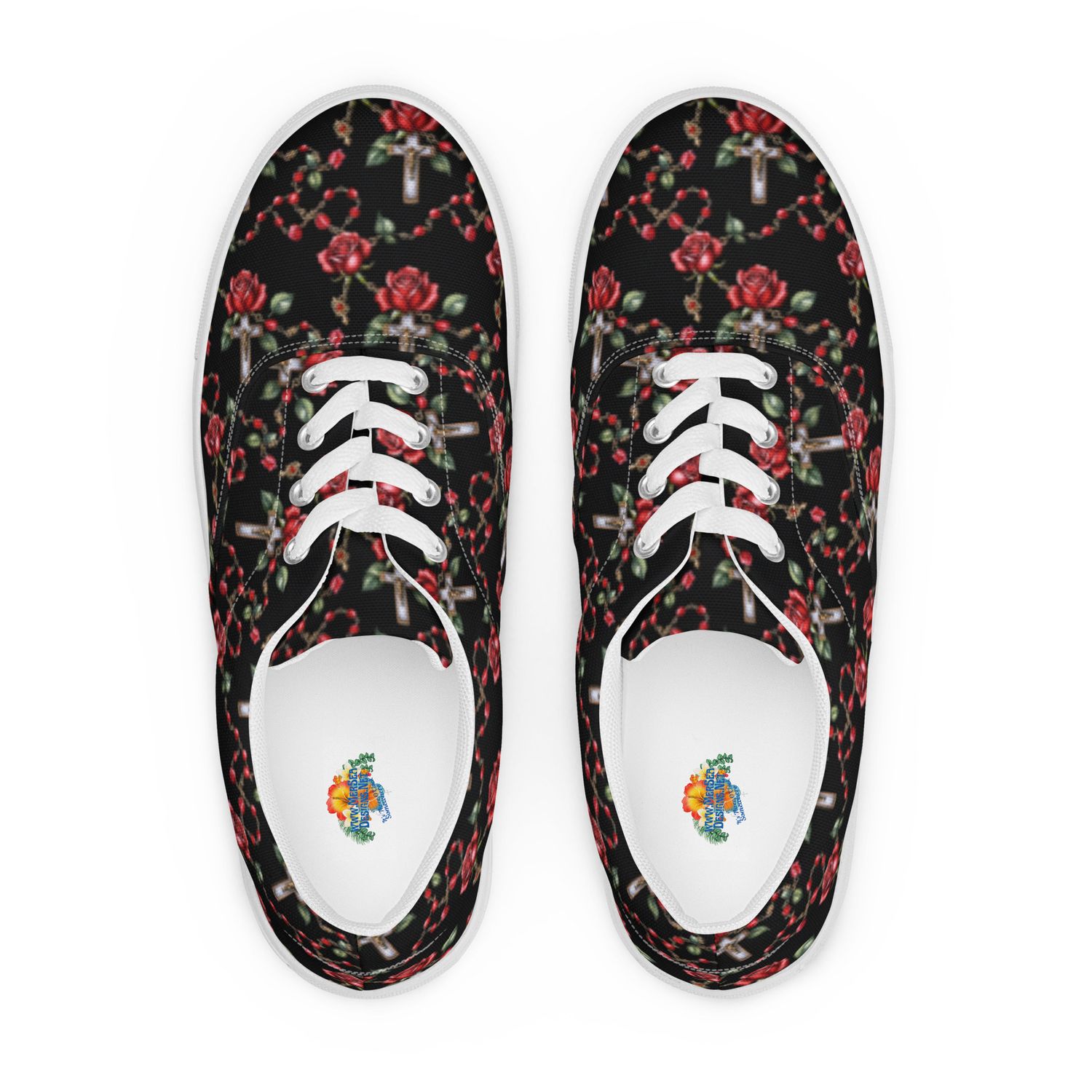 Shoes - Canvas - Roses &amp; Rosary - Dark