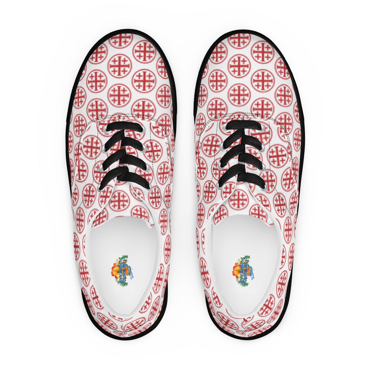 Shoes - Canvas - Jerusalem Cross - White