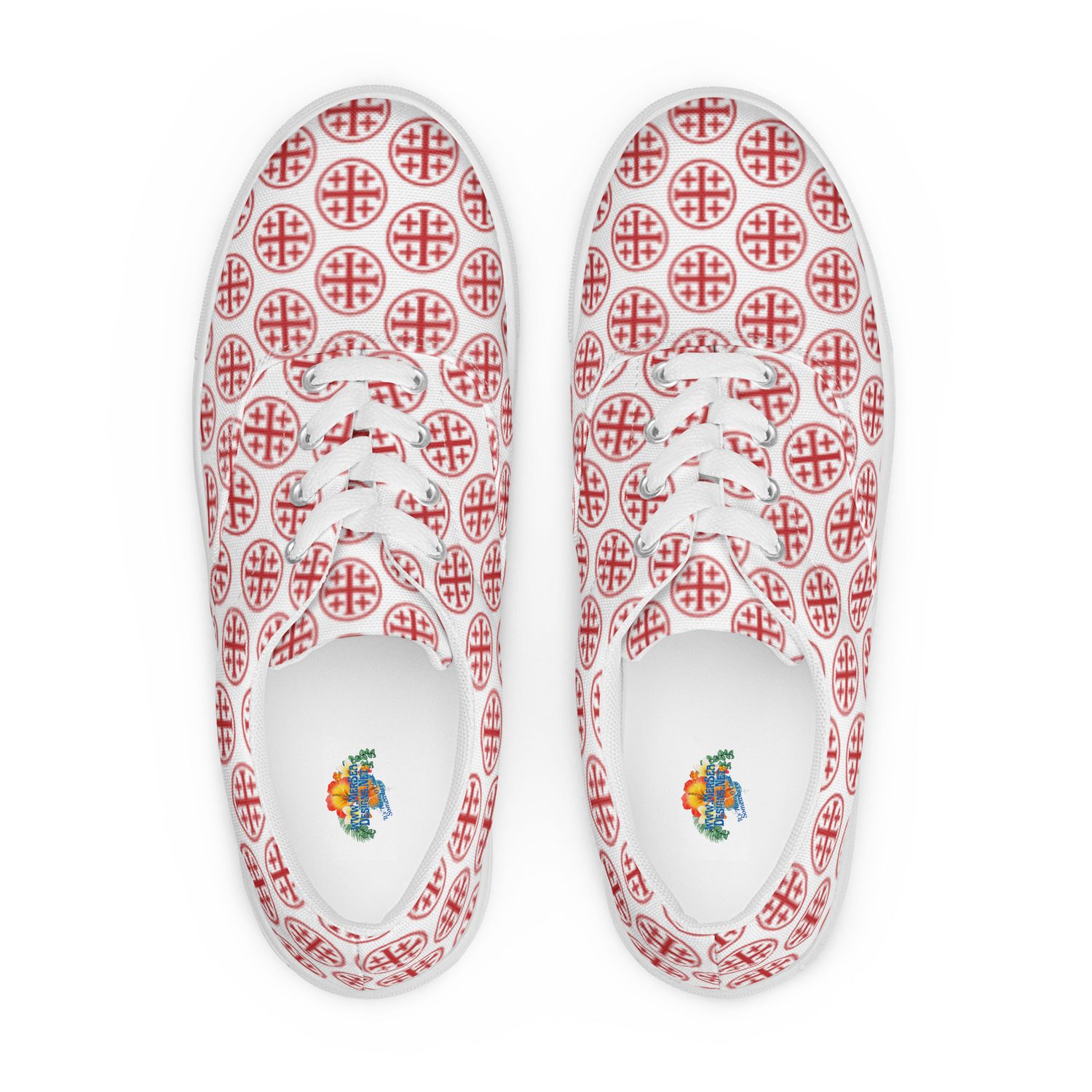 Shoes - Canvas - Jerusalem Cross - White