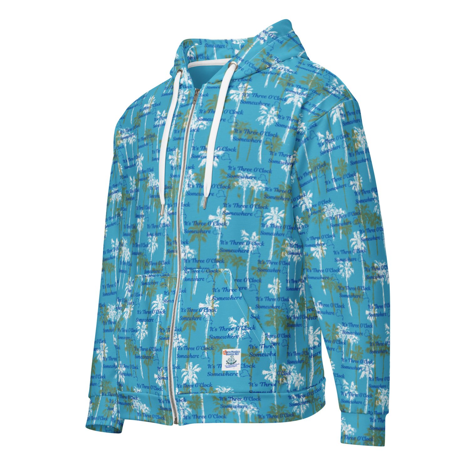 Hoodie - Zip Up - Three O'Clock Somewhere