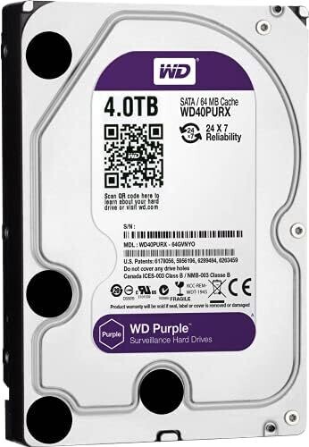 Western Digital 4TB WD Purple Surveillance Hard Drive