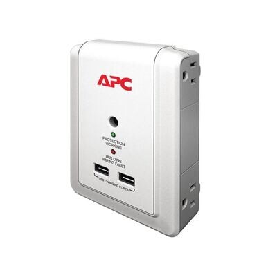 APC P4WUSB Essential Surge Arrest 4 Outlet Wall Mount with USB