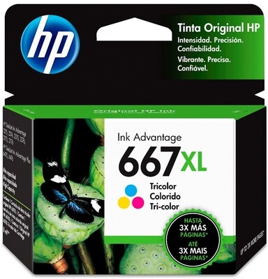 HP 667XL High Yield Tri-color Original Ink Cartridge
