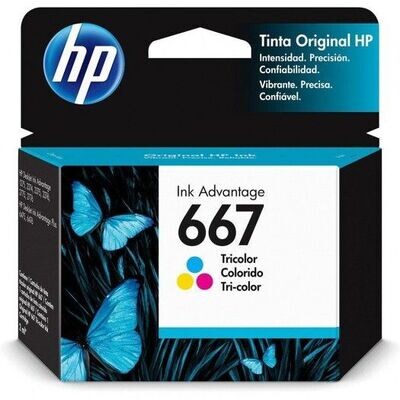 HP 667 Original Tri-color Original Ink Cartridge