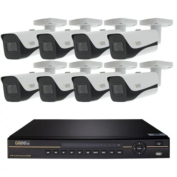 Q-See 8 Channel 4K Ultra HD NVR with 2TB HDD and 8x 4K IP HD Bullet Cameras