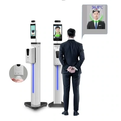 Infrared Temperature Measurement &amp; Hand Sanitization Station with NFC Tracking