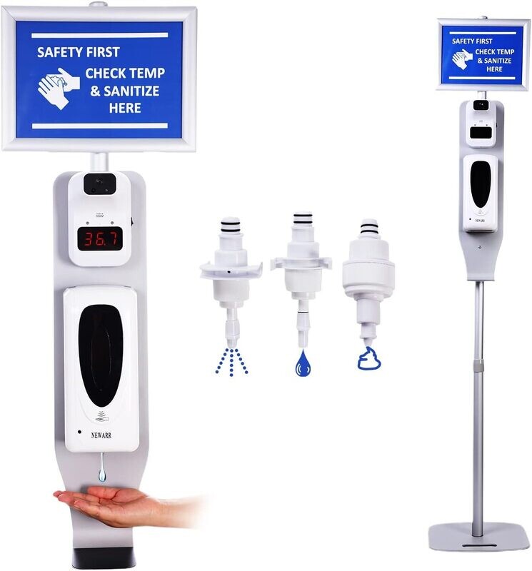 AI-Powered Infrared Thermometry &amp; Hand Disinfection Stand