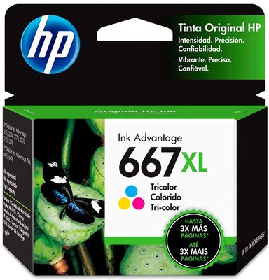 HP 667XL High Yield Tri-color Original Ink Cartridge