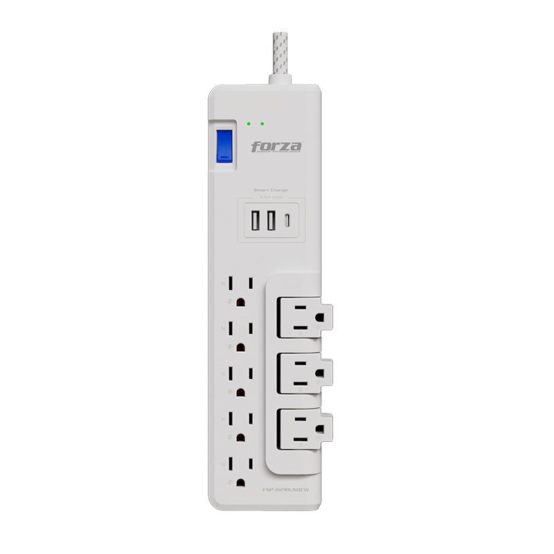 Forza FSP-821RUSBCW Surge Protector (2200J/1625W) 8 Outlet