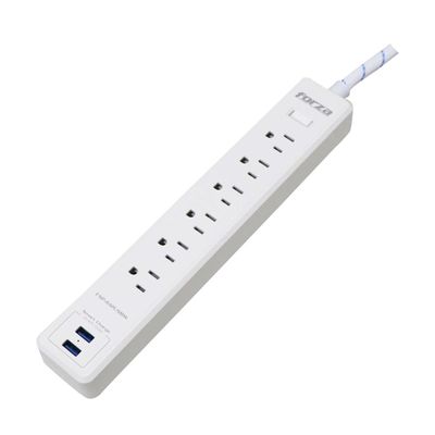 Forza FSP-612USBW Surge Protector (1200J/1680W) 6 Outlet