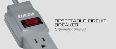 Forza FSP-601UL Surge Protector (90J/1875W) 6 Outlet