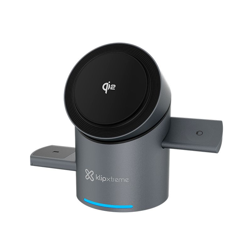 Klip Xtreme KDC-400 PowerDesk Spin 15W 3-in-1 Wls Charging Station